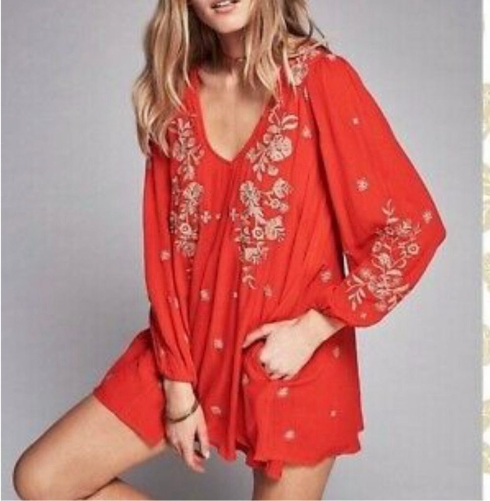 Free People Sweet Tennessee Mini Dress Size S/M?? (Measurements Below) Boho-Chic